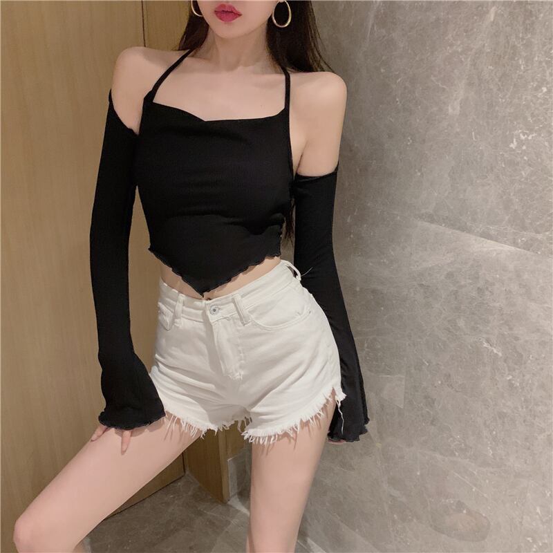 オータムスタイルスタンダードショートトップス Tシャツ レディース ロング レトロ 秋物 ドラファッションホール93579510635