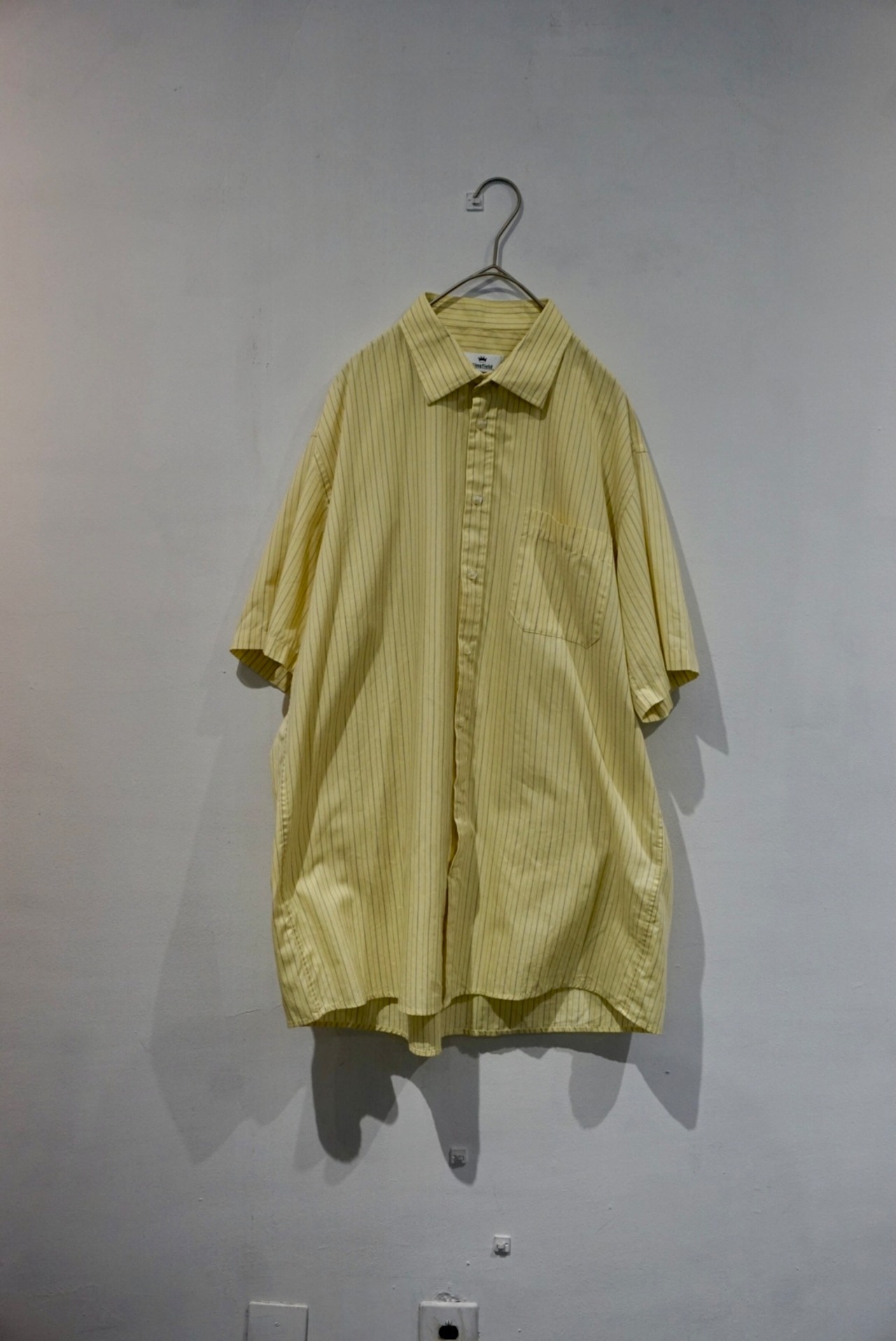 cotton polyester stripe s/s shirt