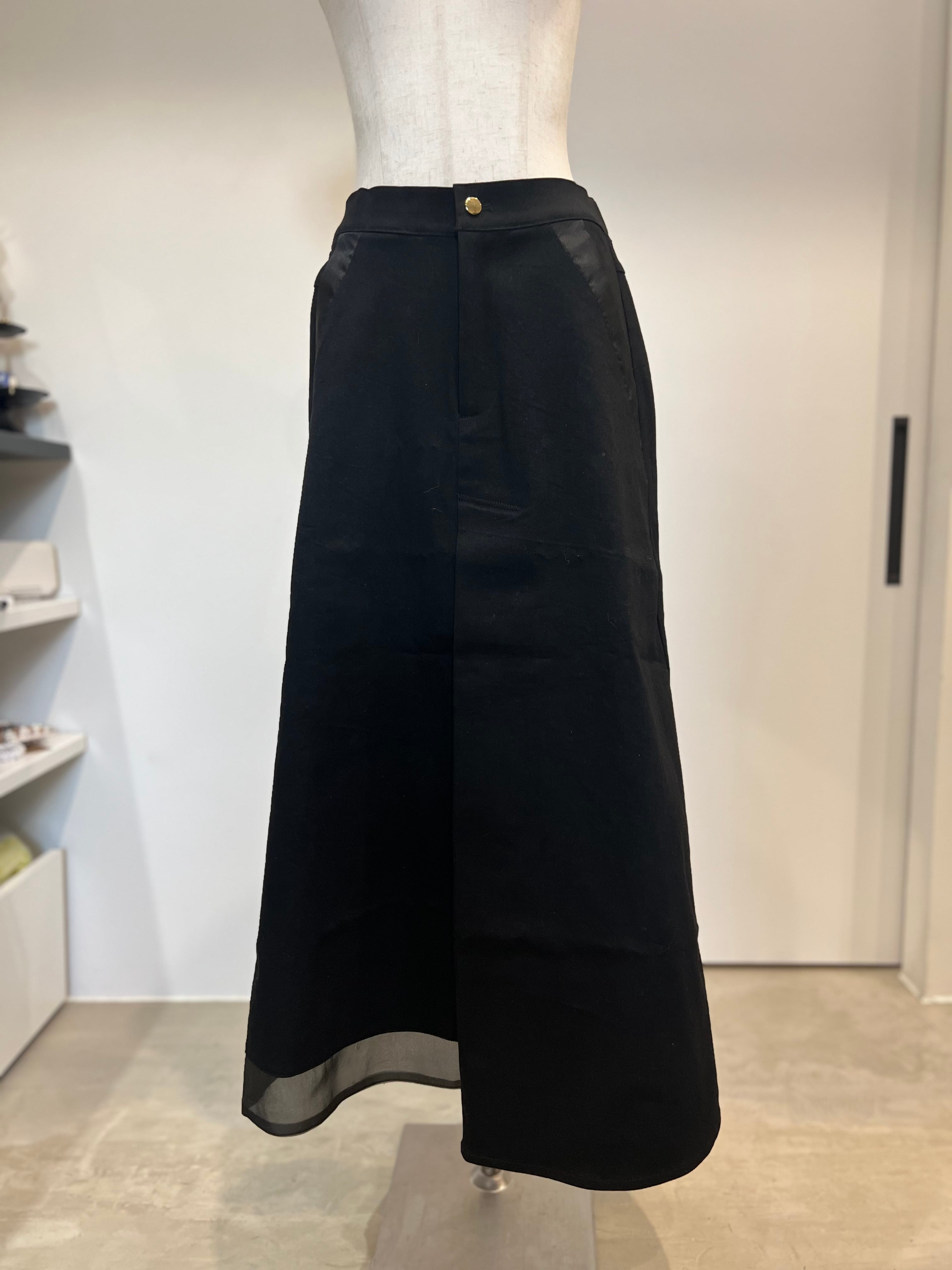 【SELECT】オーガンジー切替ストレッチタックスカート