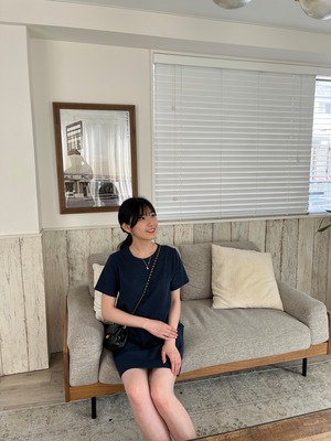 細見え 半袖 ミニワンピース