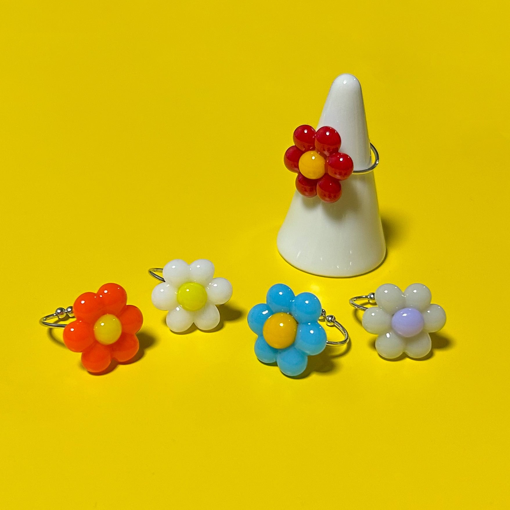 ガラス フラワーリング | gemmy ガラスのアクセサリー