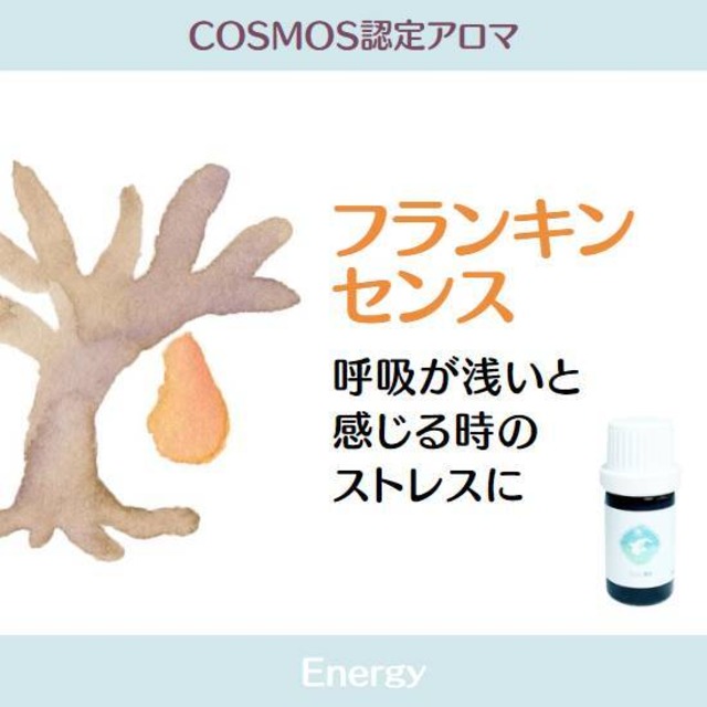 COSMOS認定精油　フランキンセンス精油　5ml　(オーガニック:COSMOS Certified)　和名「乳香」　古代エジプトを連想させる香り　　質の高い芳香