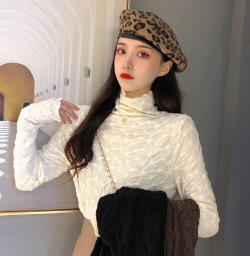 春秋新作 レディース トップス シャツ ブラウス ハイネック インナー レース sweet