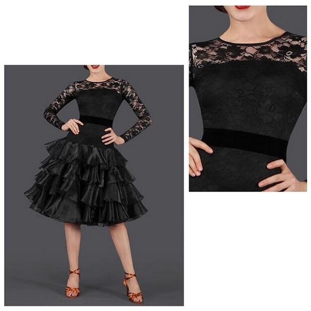 フローラルレーストップ ティアードスカートドレス ds0347