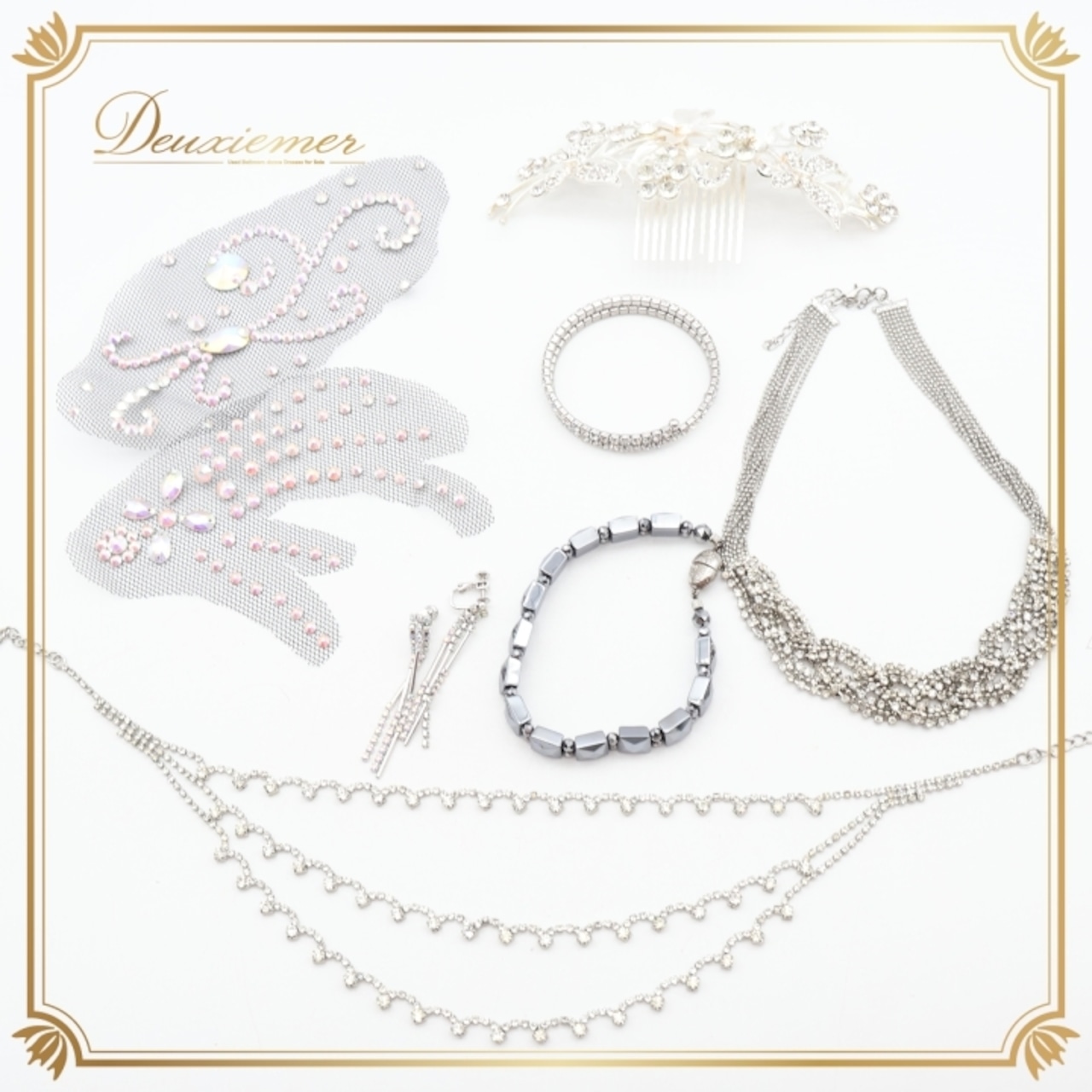 社交ダンス 小物 まとめ売り セット ネックレス 髪飾り ヘアオーナメント イヤリング アクセサリー ダンス パーティ 発表会 デモ 競技 ダンス シルバー 装飾 髪飾り シルバー系 デモ用 小物 アクセサリーセット フォーマル 競技用 髪飾りセット ヘアアクセサリー おしゃれ シルバーアクセサリー