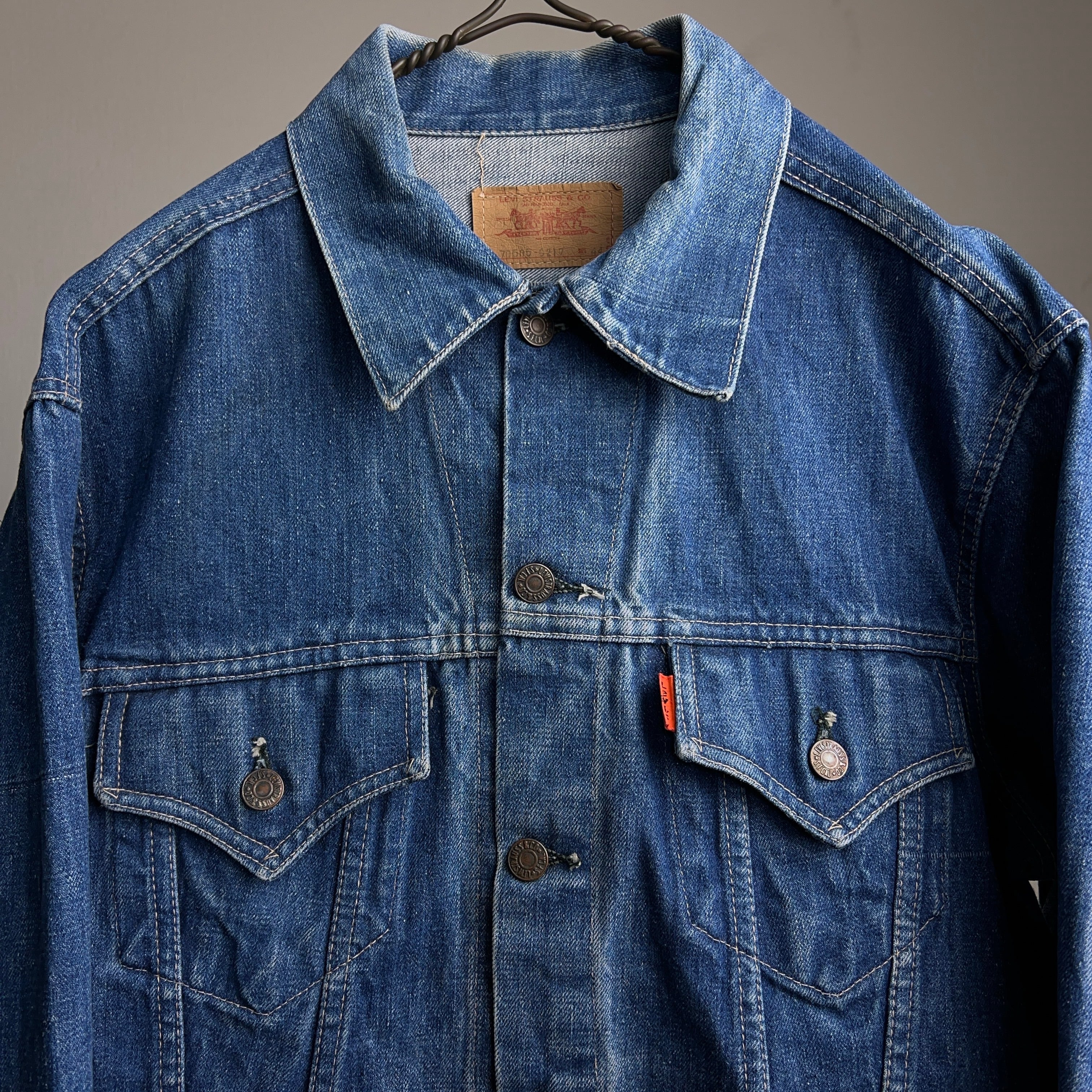 希少 70's Levi's 70505-0217 Denim Jacket SIZE 44 333工場 オレンジ