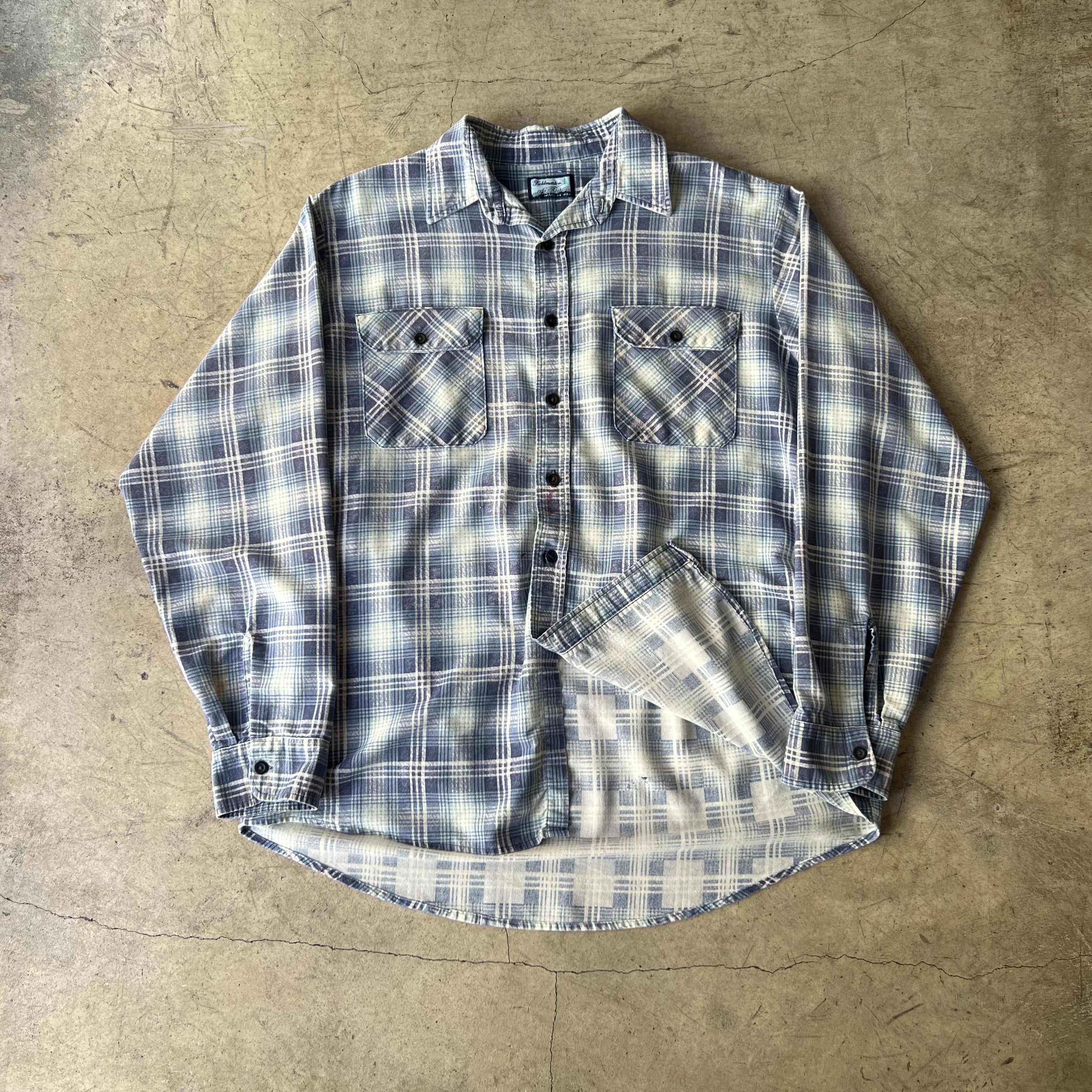 80s Fieldmaster by Sears cotton print flannel check shirt XL | MASEA