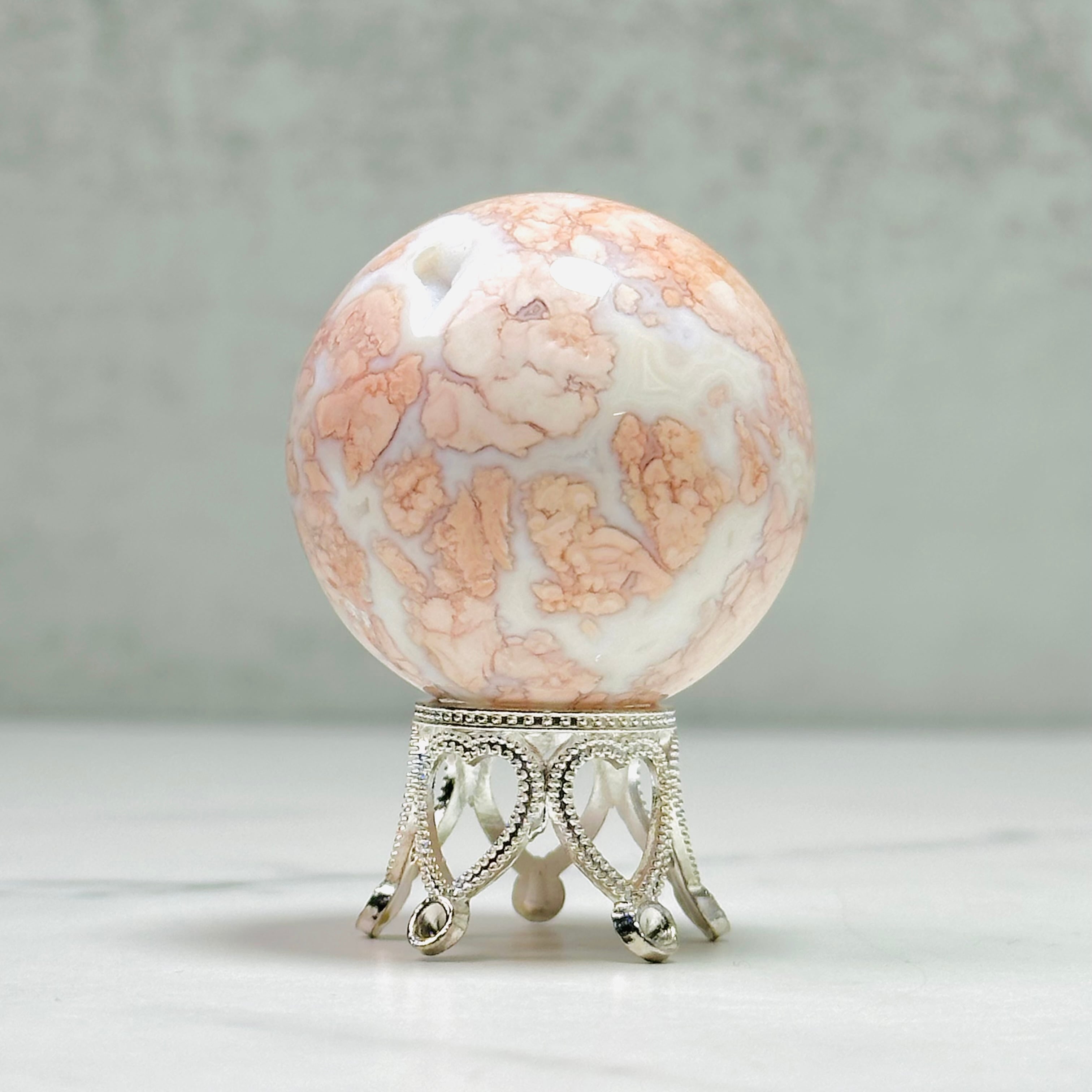 癒しの天然石インテリア｜ピンクアゲートスフィア Φ40mm | Mt.Sophia