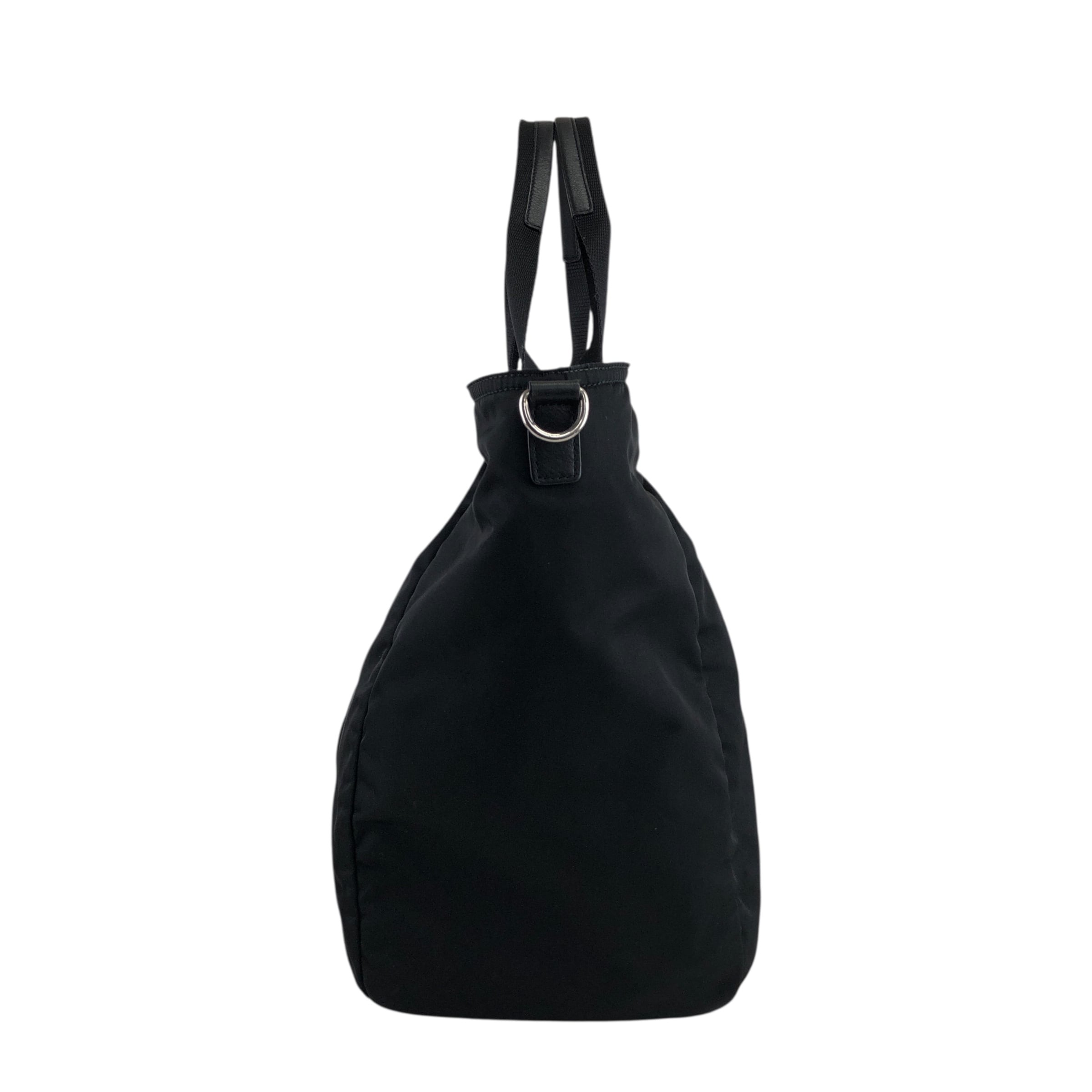 PRADA プラダ トートバッグ ショルダーバッグ ナイロン レザー 型押しロゴ PRADA プラダ トートバッグ ブラック トライアングルロゴ ナイロン