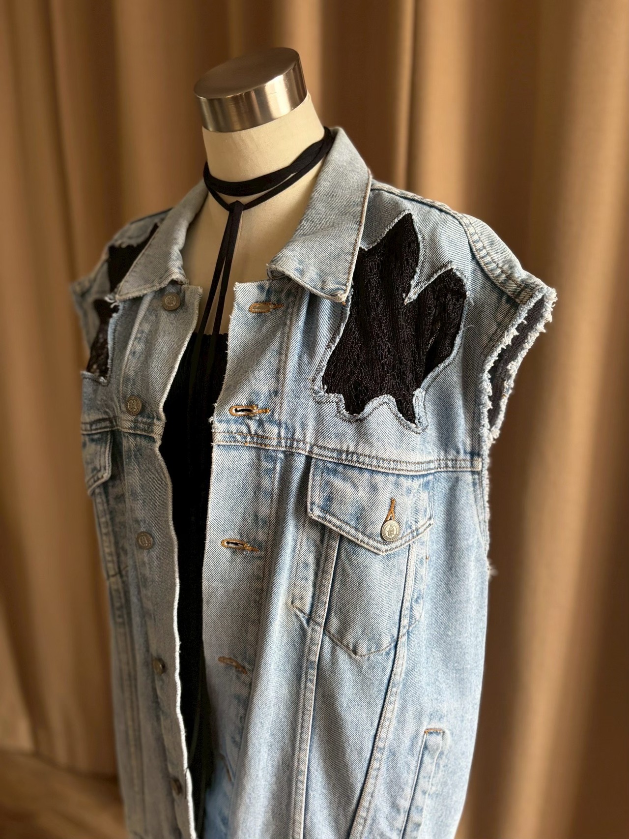 remake denim vest-4818-7