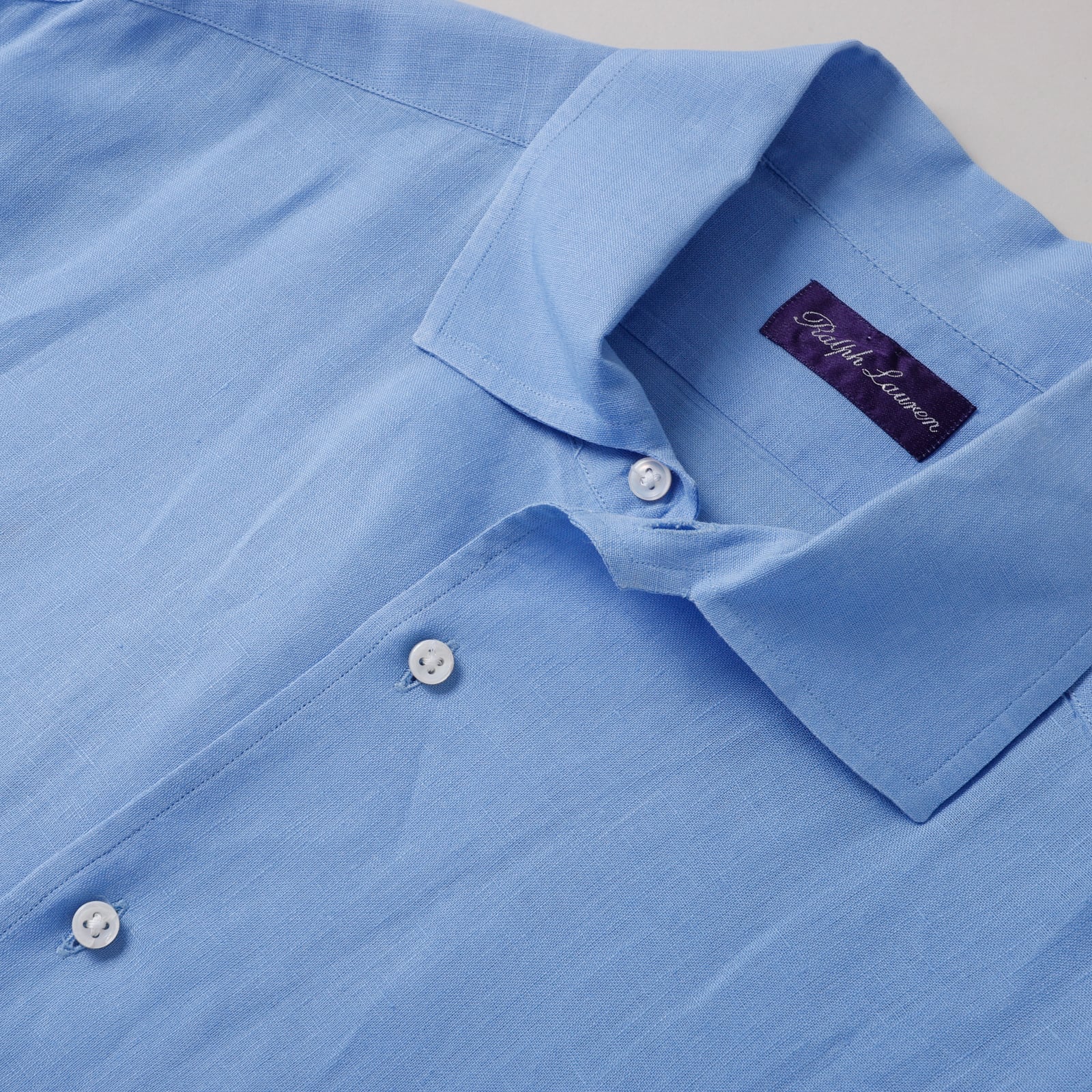 定価10万】Ralph Lauren Purple Label special linen shirt fade Blue