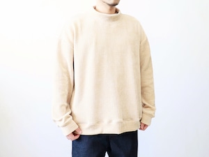 LiSS / FAKE CORDUROY HIGH NECK SWEAT - BEIGE　リス / フェイク コーデュロイ ハイネック スウェット