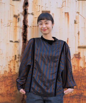 【送料無料】70's-80's European striped blouse