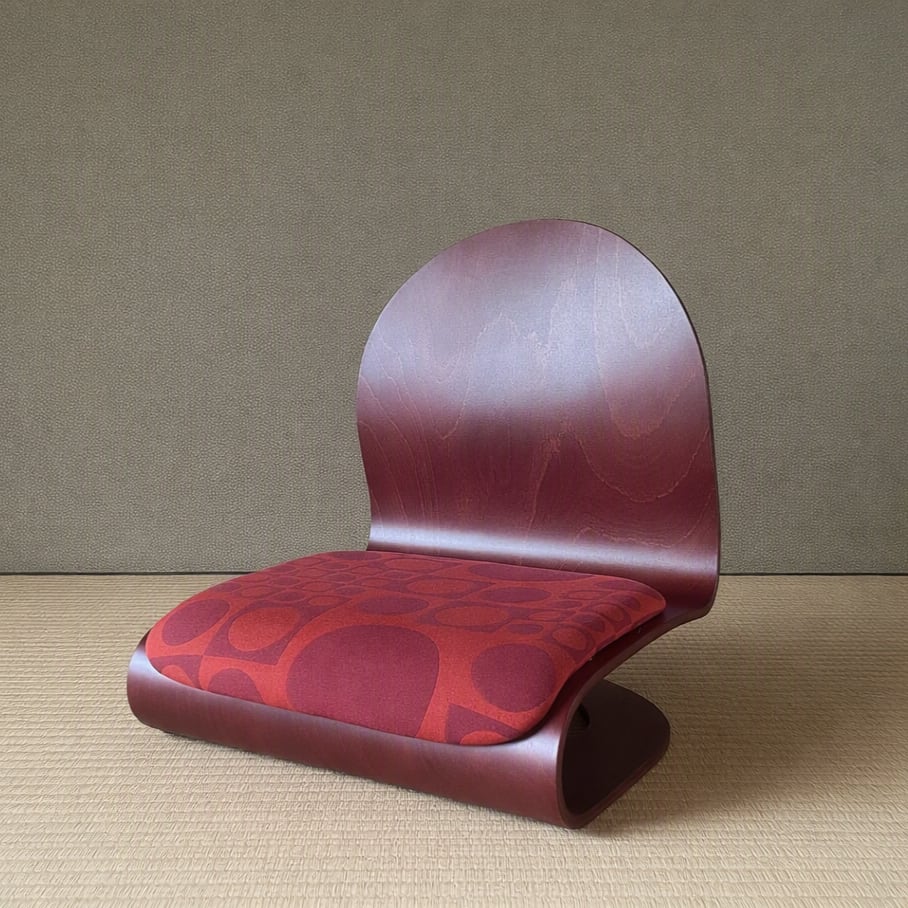 Tatami Chair by Verner Panton (Dark Brown body / Maharam, Geometri)