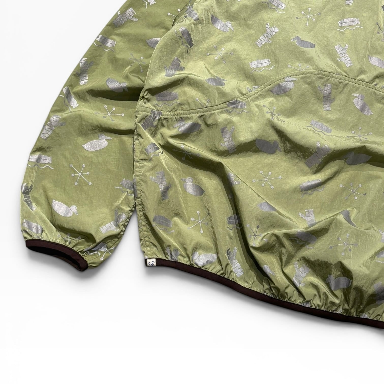 NOROLL SIGN REFLECTION PULLOVER - GREY LIME GREEN / ノーロール