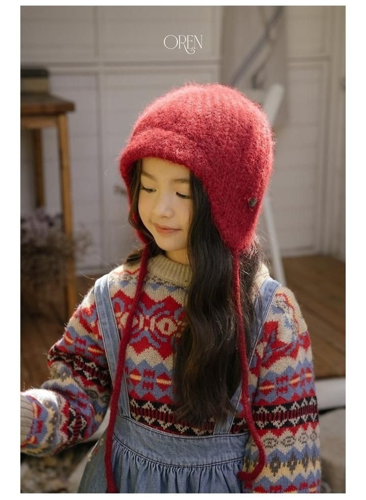 オーレン / oren / フリップニットつばビーニー / 韓国子供服 / キッズ / 26winter〖取寄〗*FREE*