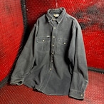 90s Carhartt ダックシャツ 長袖シャツ ワークシャツ フェードブラック カーハート
