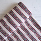 ブロックプリント生地【50cm単位】インド綿  ストライプ柄 赤×ブルー×白 #59634-WT2