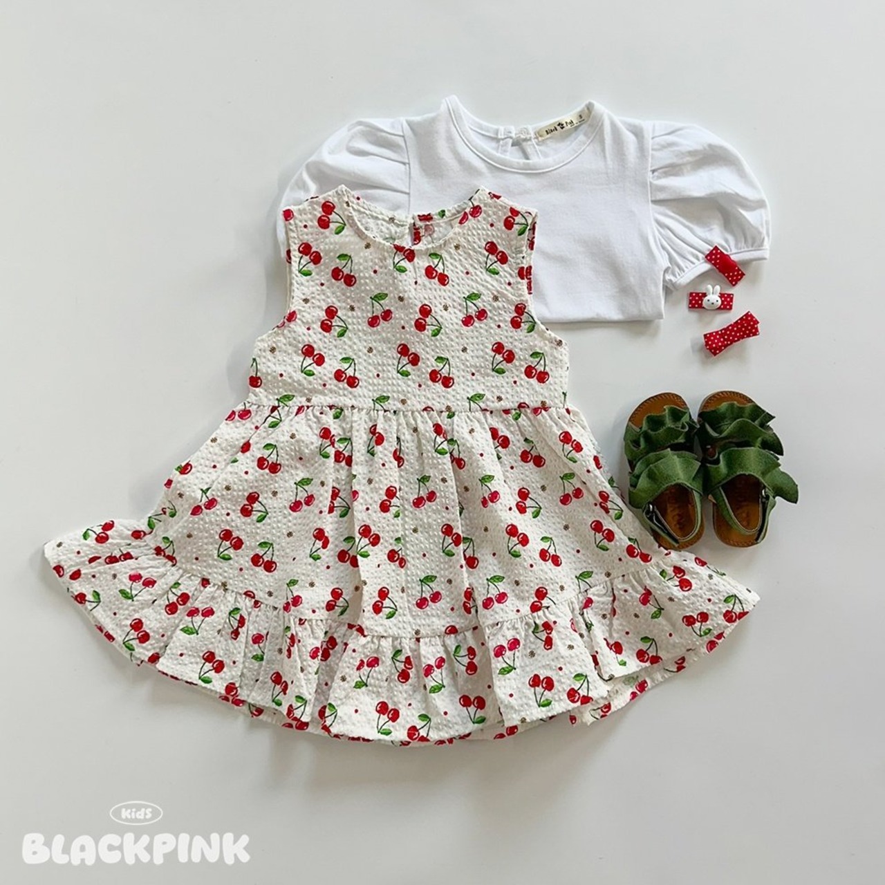 [BLACKPINK] Cherry Frill Dress / [블랙핑크] 체리프릴원피스