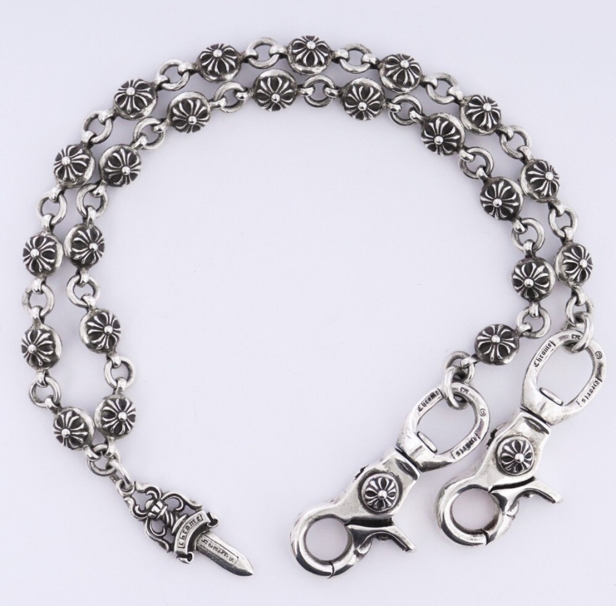 CHROME HEARTS クロスボール ウォレットチェーン #2 2クリップ ロング 
