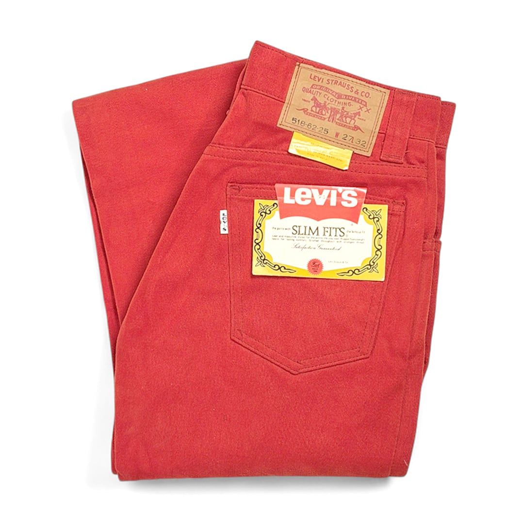 70s リーバイス モールスキン デッドストック ヴィンテージ コットンパンツ ユーロリーバイス スリムフィット フラッシャー付 Levis サイズW27 古着 @EZ0830