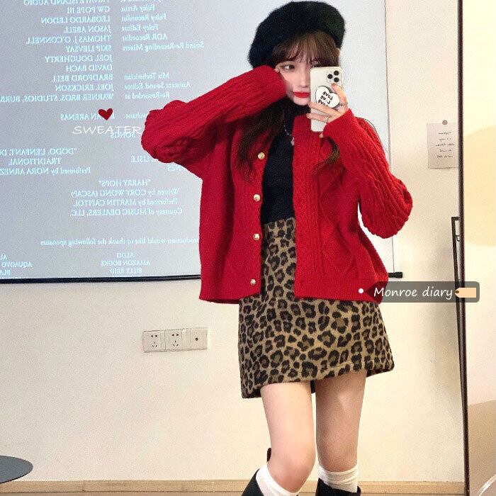 スタンダードセーター ジャケット オータムウィンタールーズカーディガントップス スタイルショートニット レトロ 秋物 冬物 モンロー95995396933