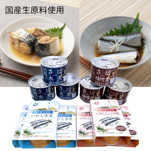 生原料使用さばといわしの贅沢缶詰１２缶セット