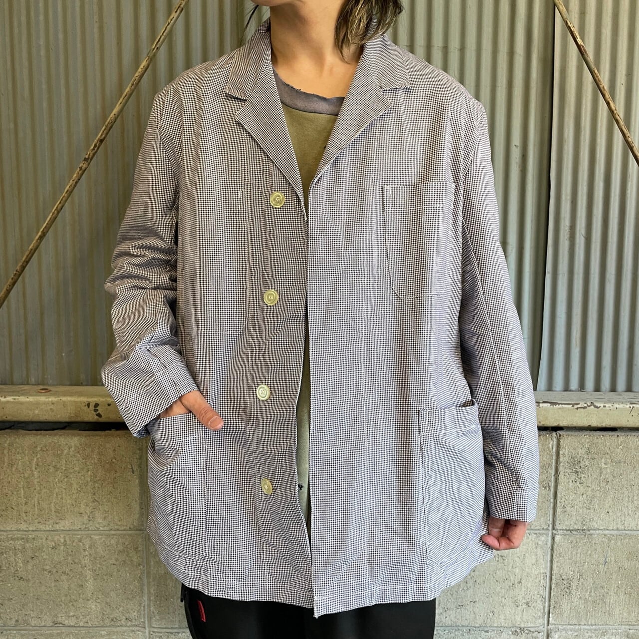 ヴィンテージ DUTHILL&MINART 千鳥格子 ハウンドトゥース柄 シェフ 