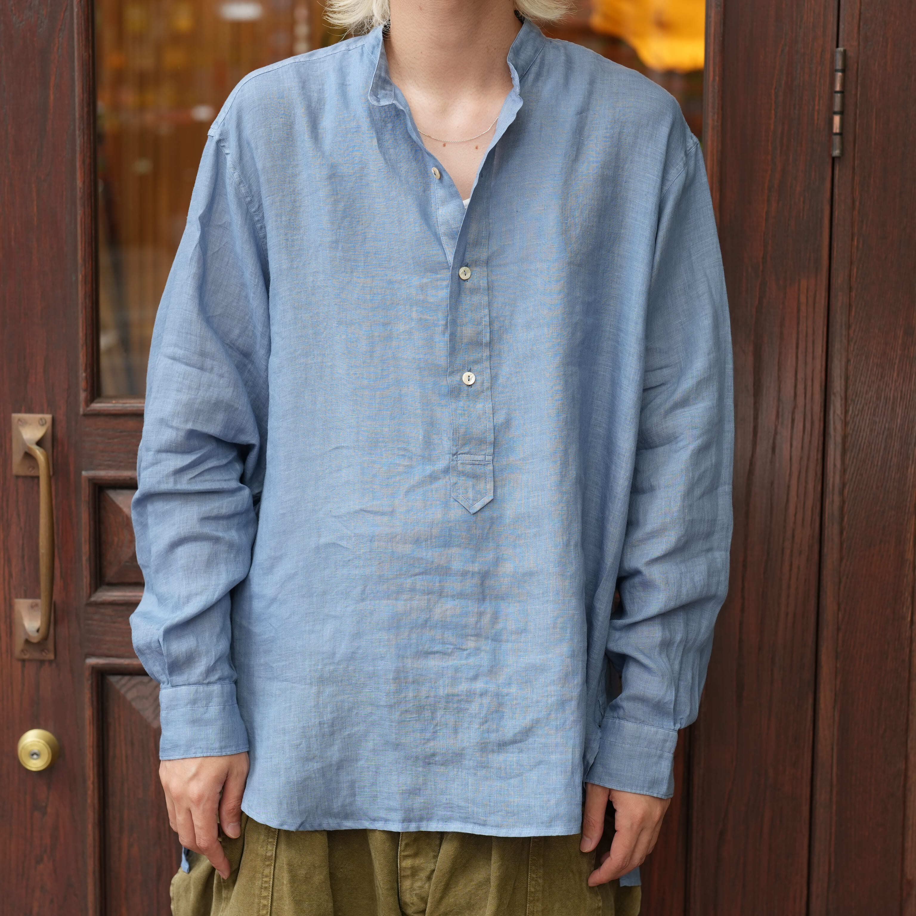 MAATEE&SONS for khaki "ドS LINEN PULLOVER SHIRT"