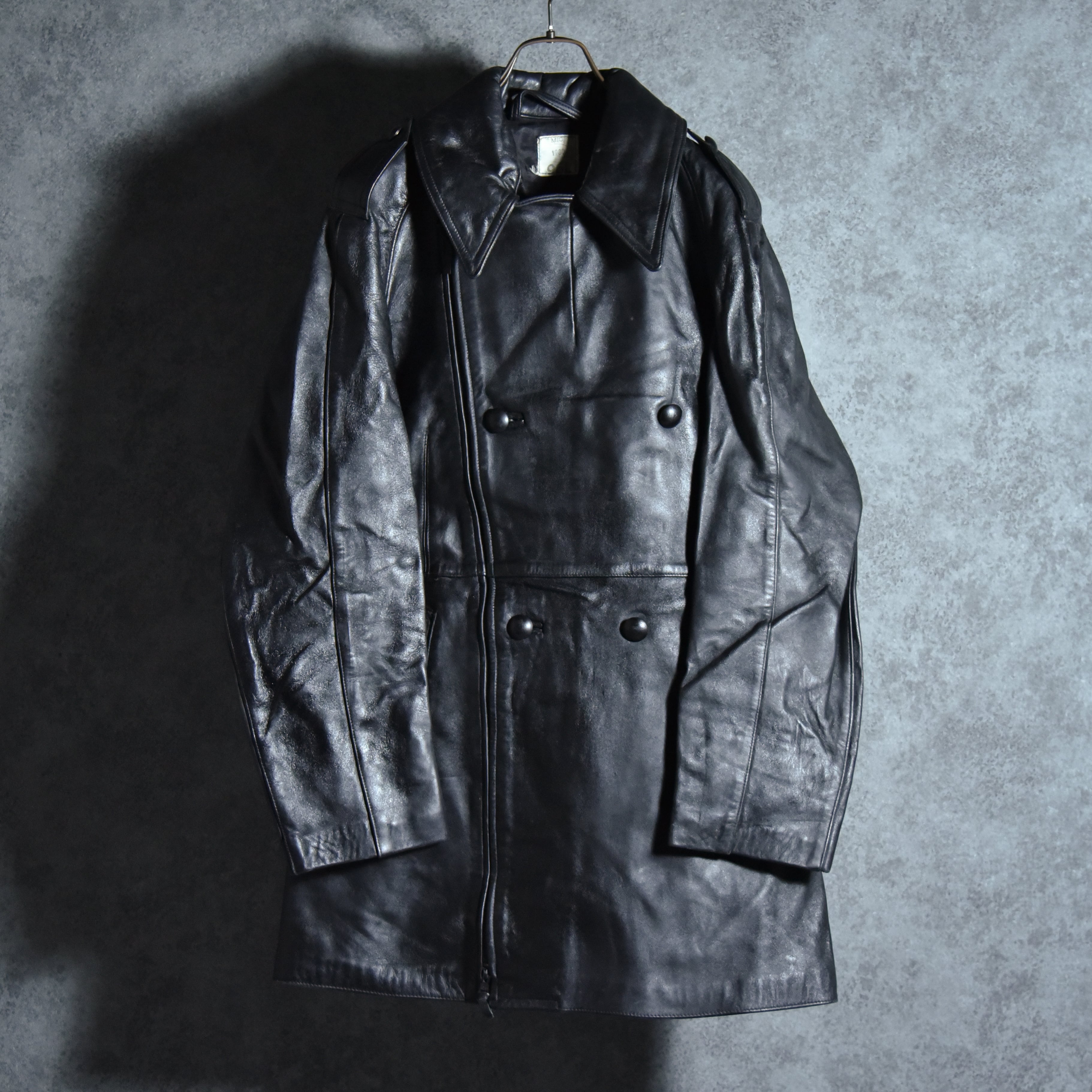 80s French Army Leather Motorcycle Cort フランス軍 レザー モーター
