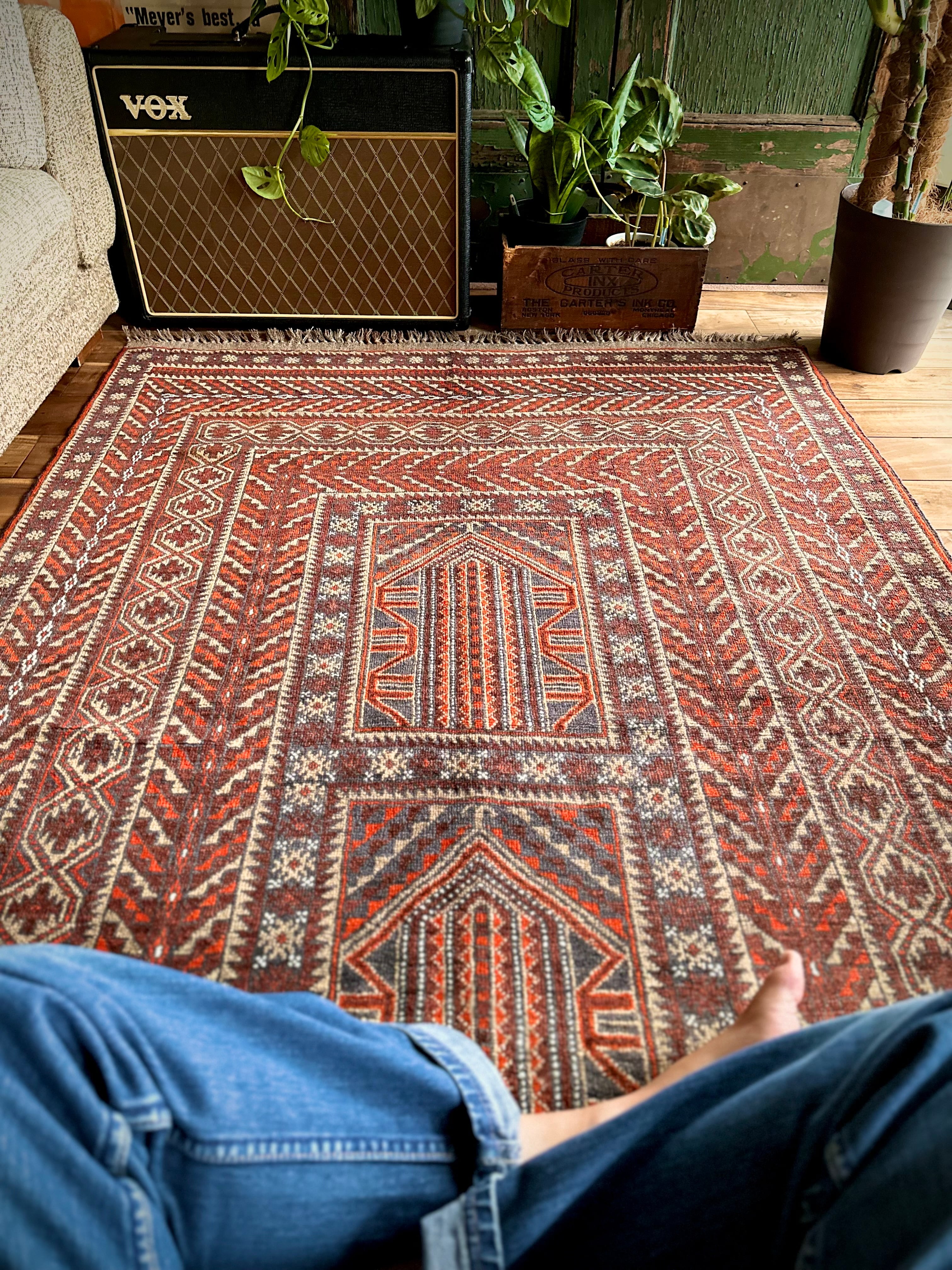 No.358-Vintage Baluch Tribal rug | Nomads Style Lab.