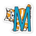 猫のABCシール 【M】 耐水性　アルファベットシール