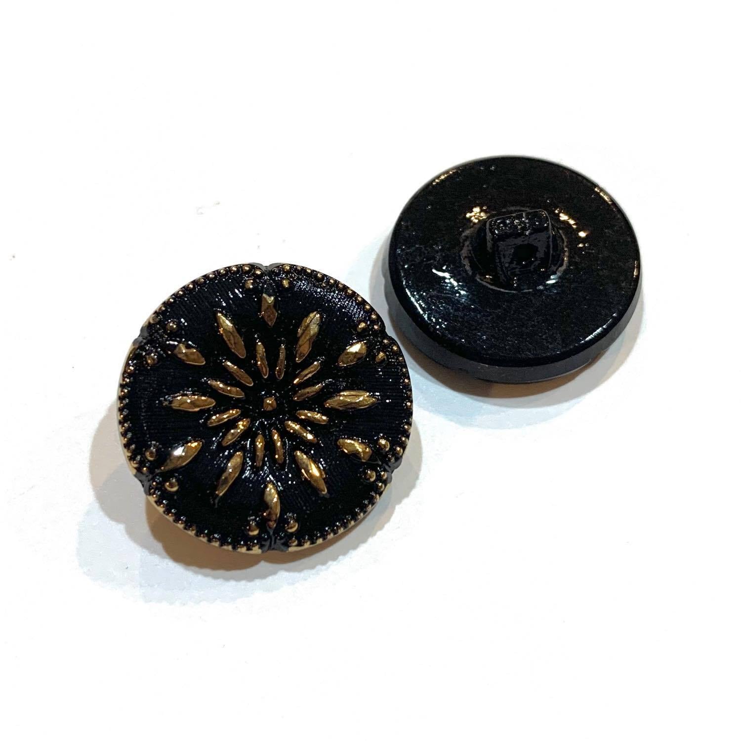 再入荷〉チェコガラス黒ボタンパック 22mm（2p） | Dua-アクセサリー