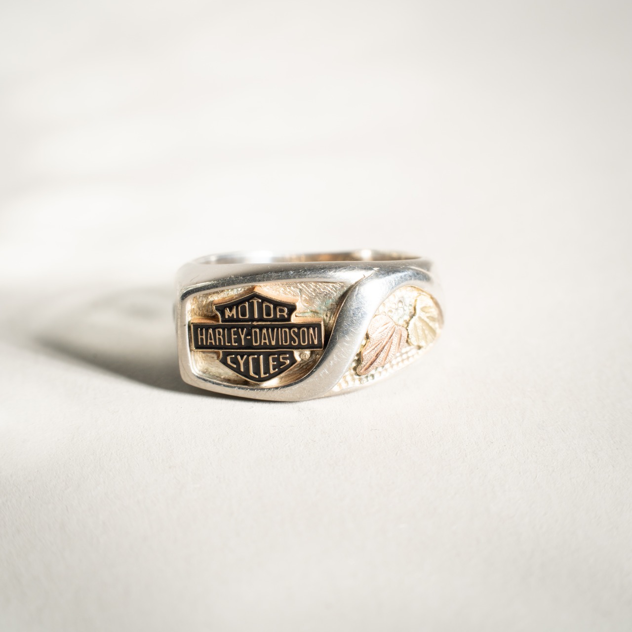 Official Harley Davidson Vintage Silver & Gold Asymmetry Ring