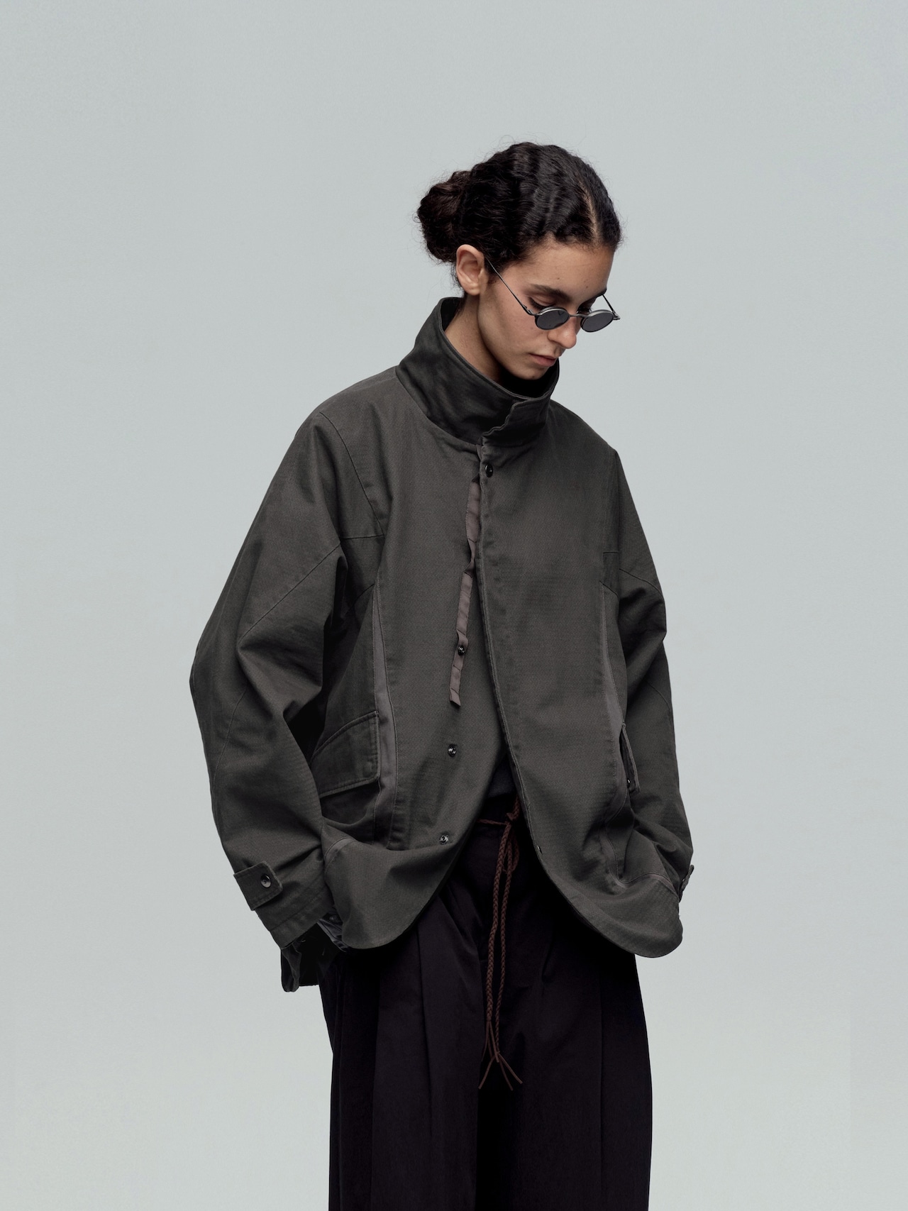 DECESOLO 25AW スタンドアカラー ウォッシュパッチワークジャケット