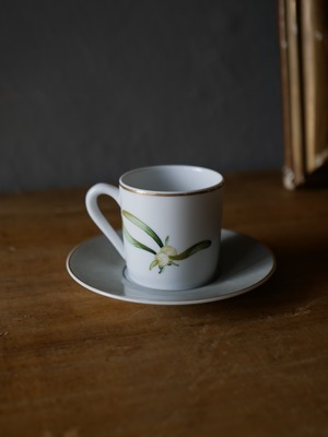 LIMOGES  リモージュ　宿り木　デミタスＣ＆Ｓ　フランスヴィンテージ　ブロカントのある暮らし