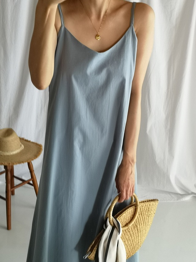 コットン キャミ ワンピース Aライン ゆったり★３色