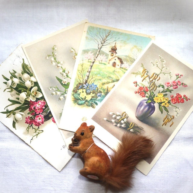 ポストカード 春の花 の絵葉書 ドイツ オーストリア