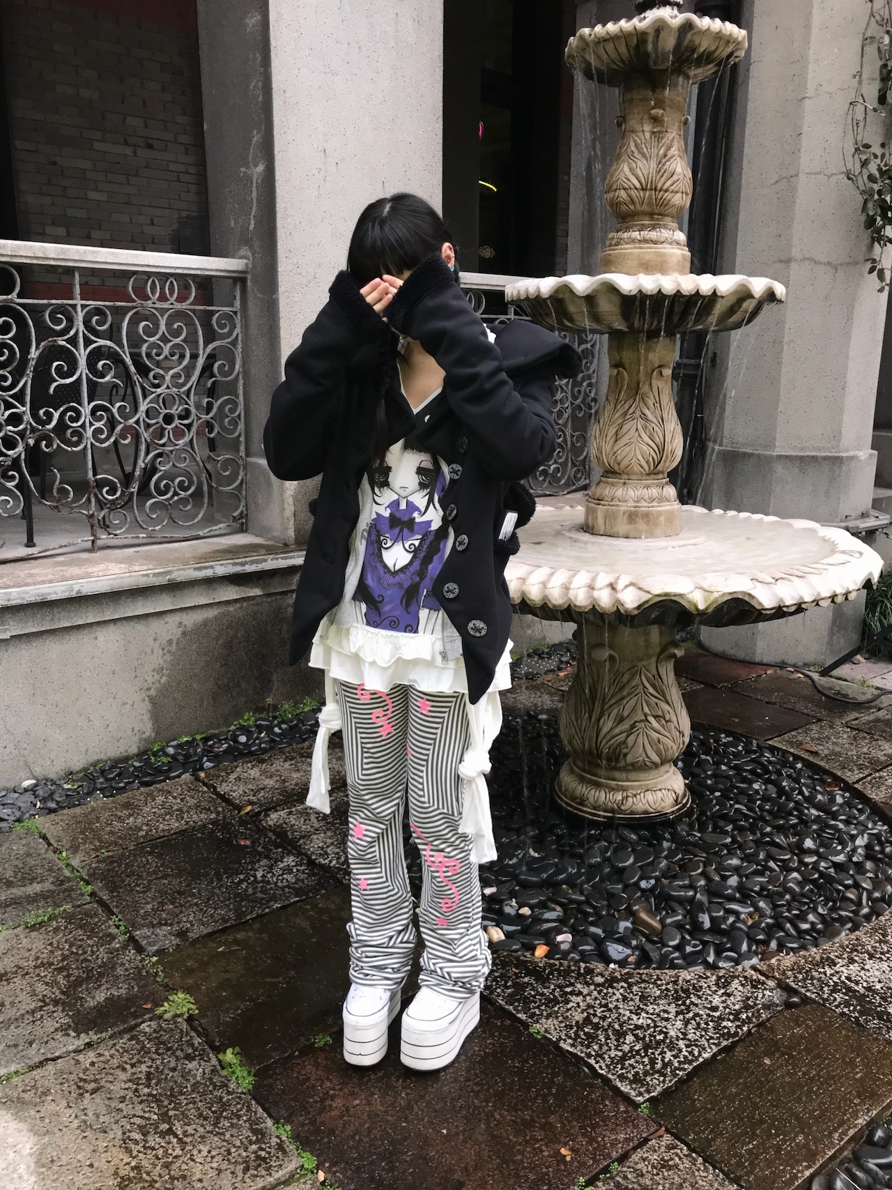 【Vestige】Printed Stripe Pants