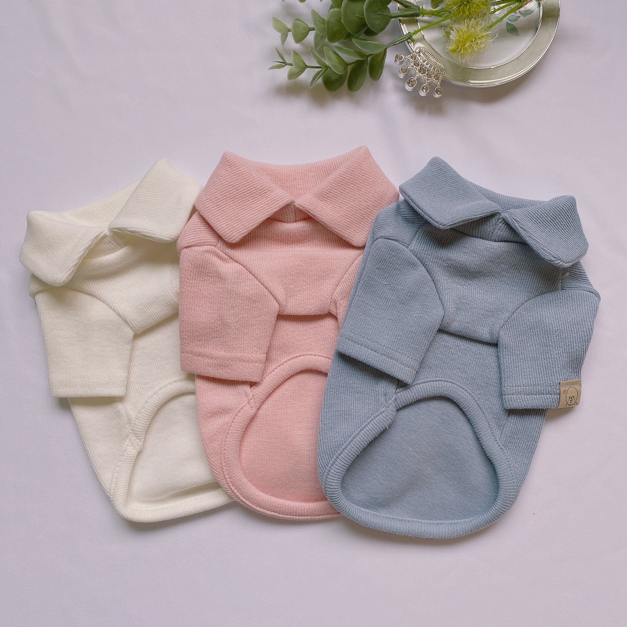 high-neck top S ~ XL 3color / 犬服 秋冬 新作 ハイネック トップス シンプル インナー 長袖 ドッグウェア 犬 服 小型犬 中型犬 top97