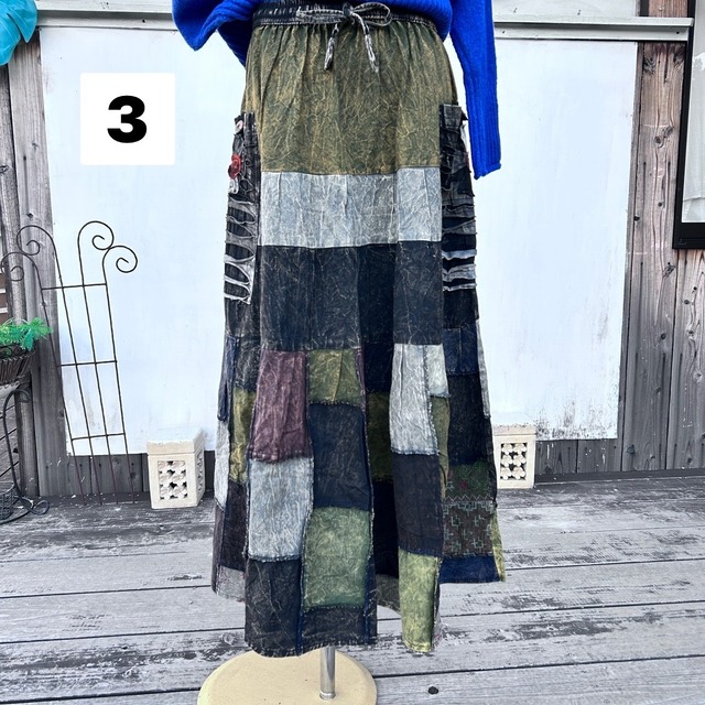 たっぷりパッチワークスカートＢ