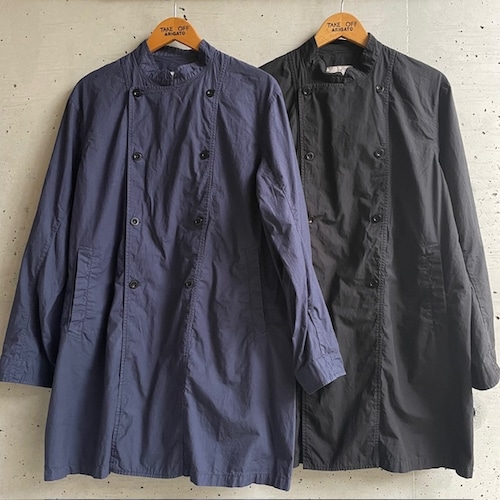 HTS COTTON POPLIN STAND COLLAR DOUBLE BREAST JACKET