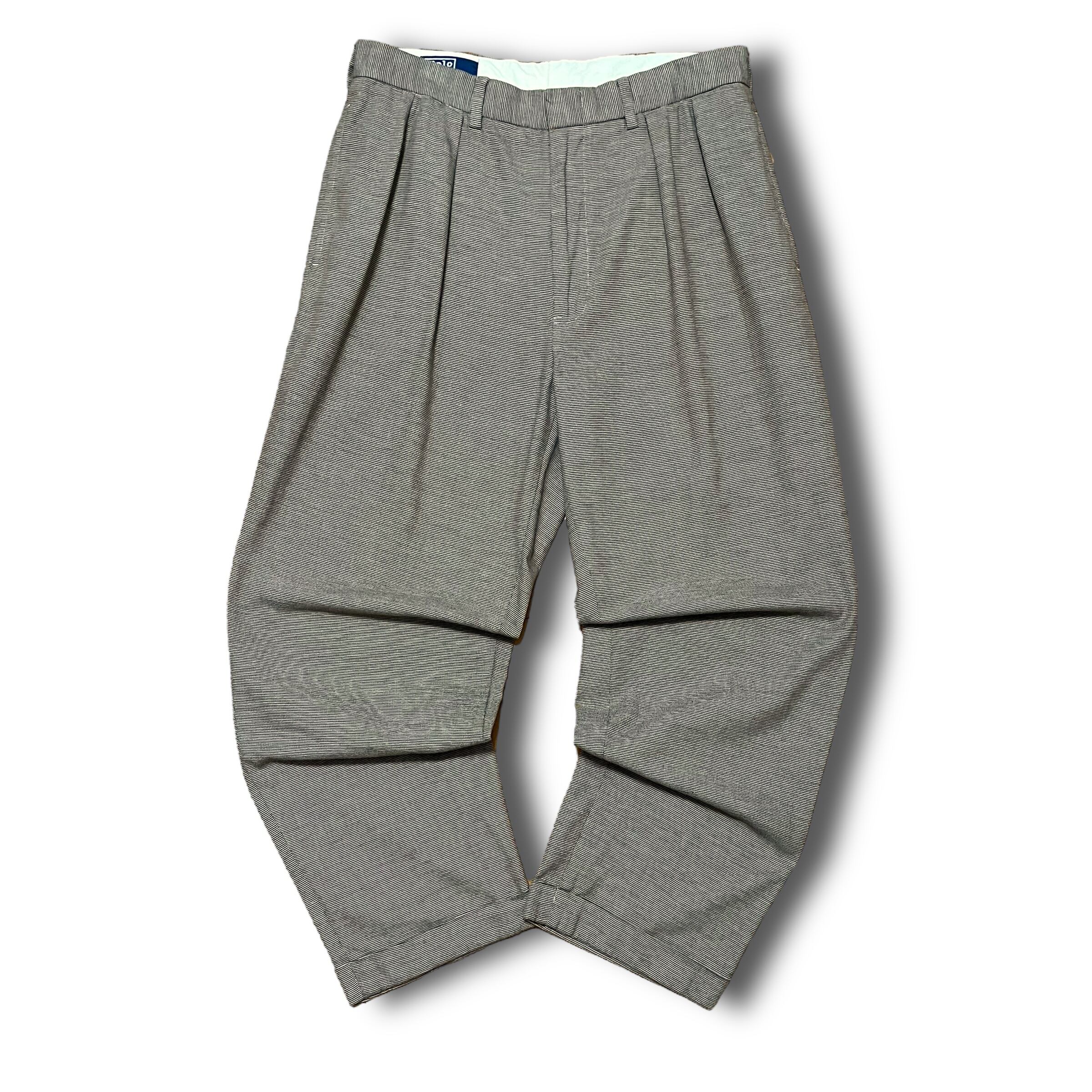 【Ralph Lauren】1990's~ ツータックピンチェックコットンスラックス W34 L30