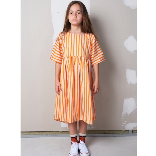 【22SS】wolf&rita(ウルフアンドリタ)SILVIA DRESS  ORANGE STRIPES ワンピース