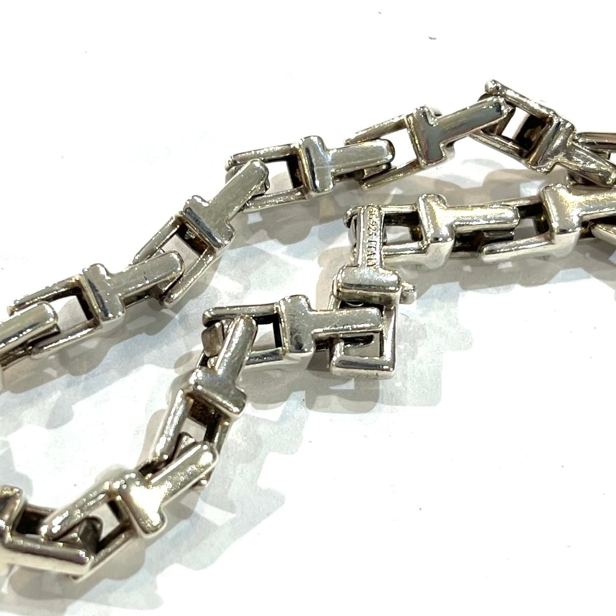 激レア【TIFFANY&CO. 】2318 Tモチーフ リンクシルバーブレスレット