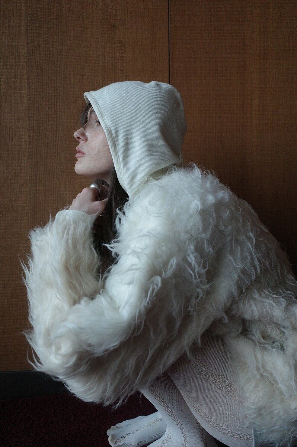 CLANE(クラネ) BI COLOR SHAGGY KNIT CARDIGAN | サウスオレンジ