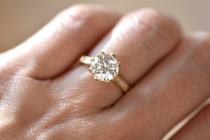 ラボダイヤモンド【Solitaire】2ct エンゲージリング  10K/18K    YG/PG/WG 【受注生産】