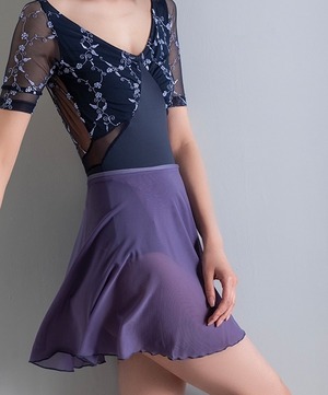 purple チュールラップスカート
