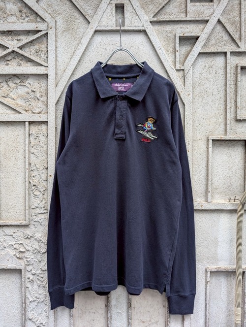 "RALPH LAUREN" polo bear embroidery polo shirt