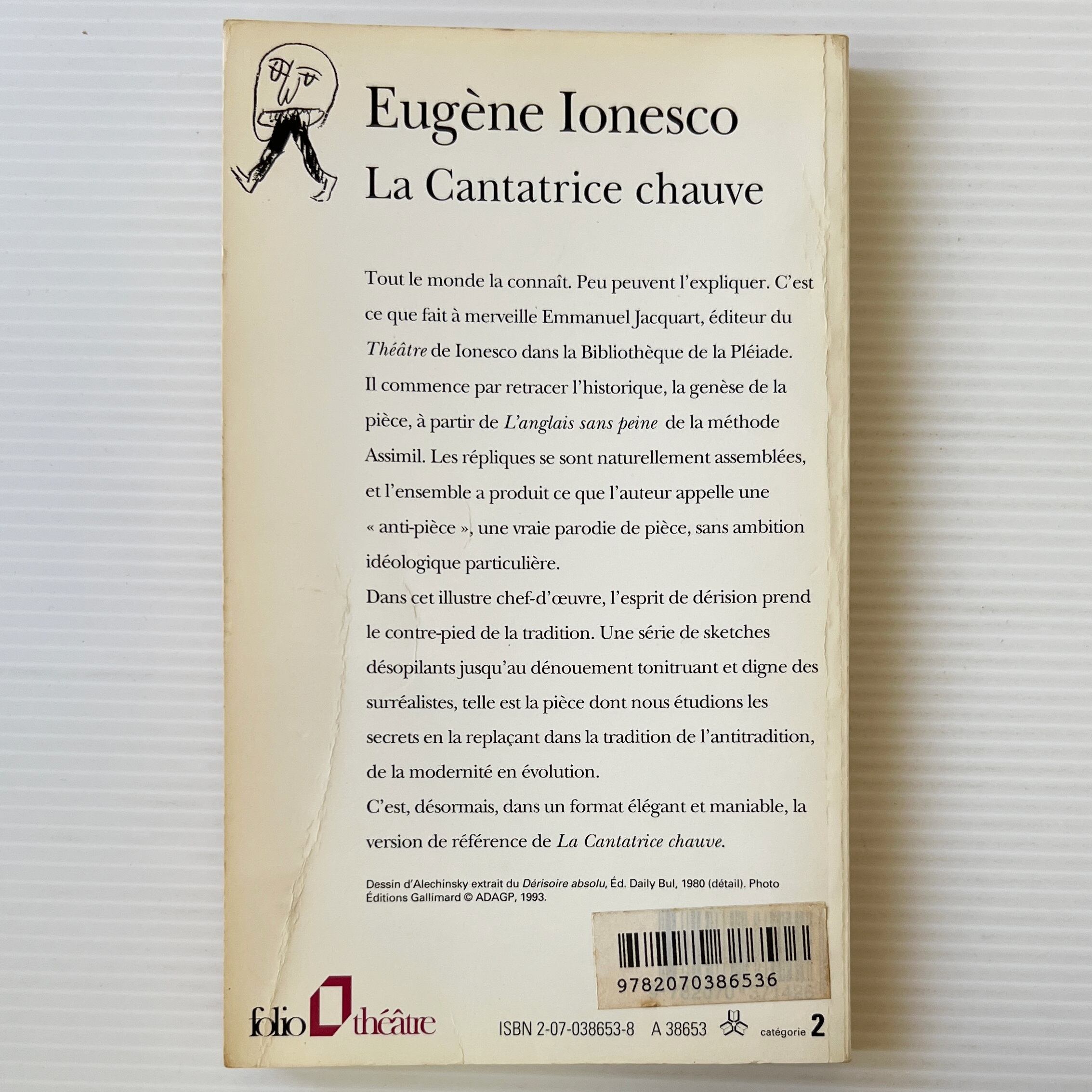 La Cantatrice chauve <Folio theatre> 禿の女歌手 / Eugene Ionesco ウジェーヌ・イヨネスコ / Gallimard